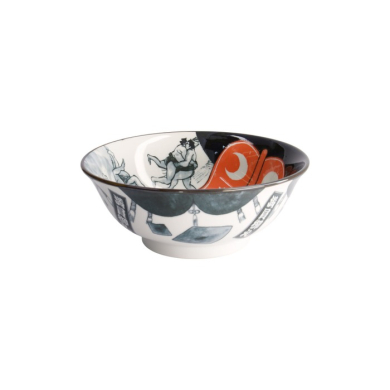 Noodle Bowl Asakusa Sumo White/Black, Porcelain, Ø 20.5 × 8 cm, 1.25 l, Item No. 21558