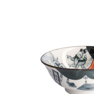 Noodle Bowl Asakusa Sumo White/Black, Porcelain, Ø 20.5 × 8 cm, 1.25 l, Item No. 21558