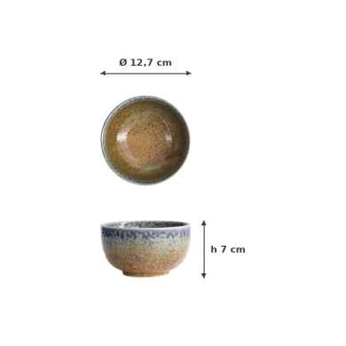 Tayo-Schale Mino Yaki Reef Blue (Blau/Braun), Keramik, Ø 12,7 × 7 cm, 550 ml, Art.-Nr. 21582