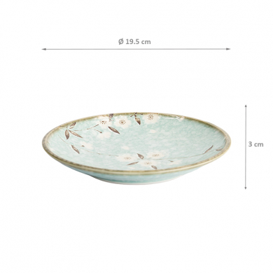 TDS, Plate, Lily Blue Sakura, Light Blue, Ø 19.5x3 cm -Item No: 21592