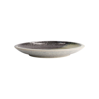 Large Round Plate Oboro Yamakage Black/Brown/White, Ceramic, Ø 24.8 × 3.5 cm, Item No. 21617