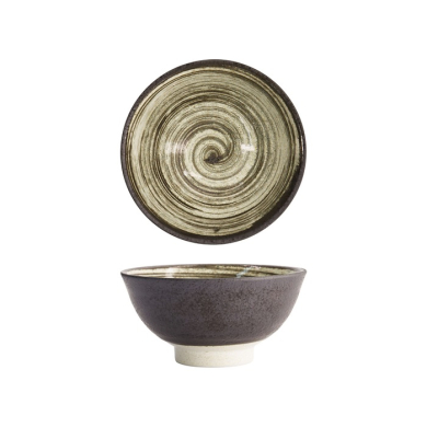 Tokyo Design Studio Bowl Asashio Black/White, Porcelain, Ø 16 × 7.5 cm, 600 ml