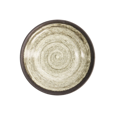 Deep Plate Asashio Black/White, Stoneware, Ø 23 × 5 cm, Item No. 21631