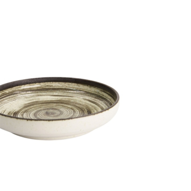 Pasta Plate Asashio Black/White, Porcelain, Ø 22 × 4 cm, Item No. 21638