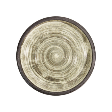 Plate Asashio Black/White, Stoneware, Ø 24.8 × 3.5 cm, Item No. 21639
