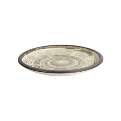 Plate Asashio Black/White, Stoneware, Ø 24.8 × 3.5 cm, Item No. 21639