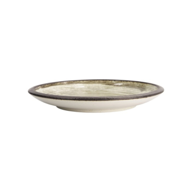 Plate Asashio Black/White, Stoneware, Ø 24.8 × 3.5 cm, Item No. 21639