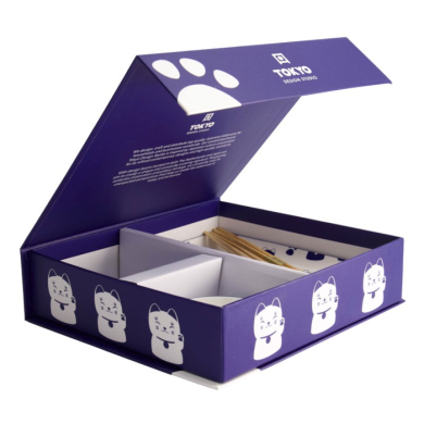 Tokyo Design Studio Sushi Set Kawaii Blue Maneko Blue/White, 6 pcs., Porcelain