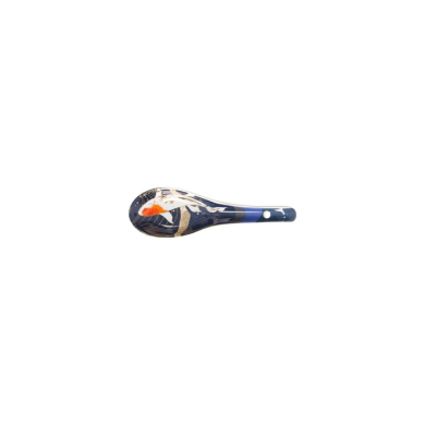 Soup Spoon Kawaii Koi Blue/Black, Porcelain, 13.8 cm, Item No. 21676