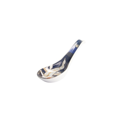Soup Spoon Kawaii Koi Blue/Black, Porcelain, 13.8 cm, Item No. 21676