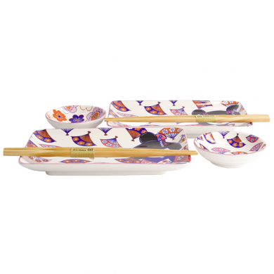 4 w/Chopsticks Blue Kawaii Maiko Sushi Plate Giftset Set at g-HoReCa (picture 3 of 6)