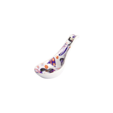 Soup Spoon Kawaii Maiko Purple (Purple/White/Black), Porcelain, 13.8 cm, Item No. 21695
