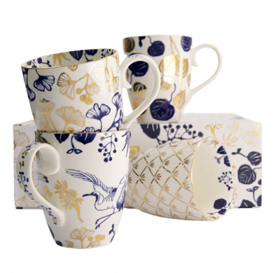 4 pcs Flora Japonica Gold Mug Giftset at g-HoReCa (picture 4 of 6)