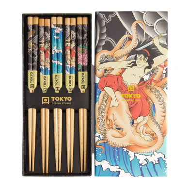 TDS, Chopstick Set, Yakuza Octopus, 5 pair, Item No. 21871