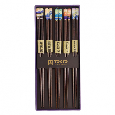 TDS, Chopstick Set, 5 pair, Giftset, Fuji, Item No. 21881