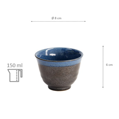 TDS, Cup, Blue/Black, Ø 8 x 6 cm, 150ml, Item No. 21930