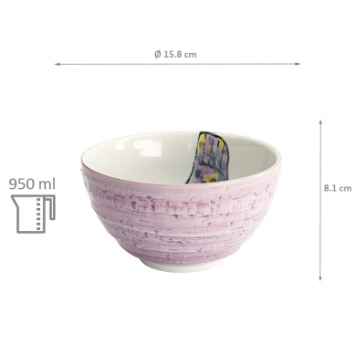 TDS, Bowl, Seafood, Ø 15.8 x 8.1 cm, 950 ml, Blowfish Fugu, Purple - Item No. 21935