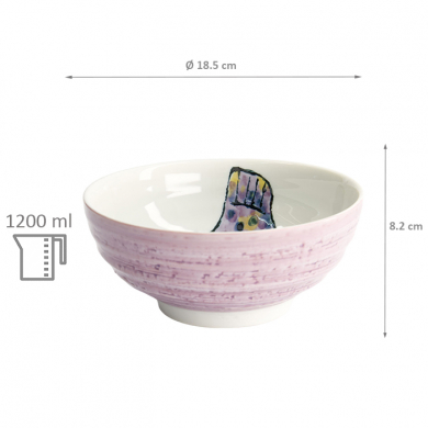 TDS, Ramen Schale, Seafood, Ø 18,5 x 8,2 cm, 1200 ml, Blowfish Fugu, Lila - Art Nr. 21938