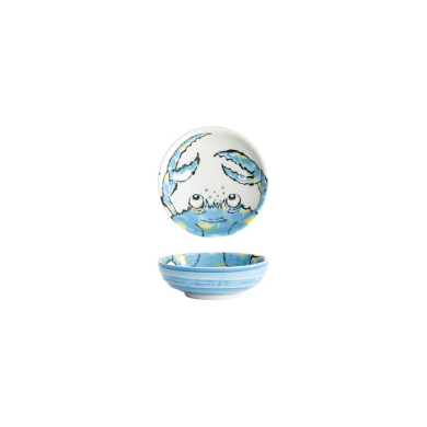 Tokyo Design Studio Sauce Bowl Seafood Crab Light Blue, Porcelain, Ø 9.5 × 3 cm, 150 ml
