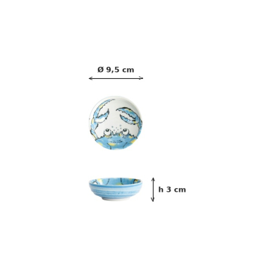 Sauce Bowl Seafood Crab Light Blue, Porcelain, Ø 9.5 × 3 cm, 150 ml, Item No. 21939