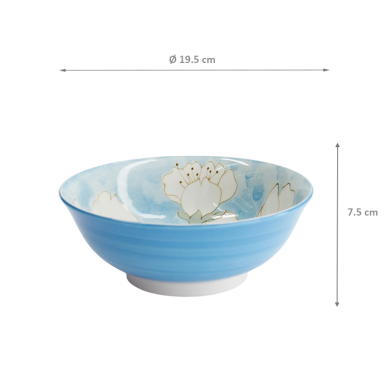 TDS, Ramen Bowl, Sakura, Blue, Ø 19.5x7.5cm, Item No. 21980