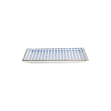 Sushi Plate Japan Flower Sakura White/Blue, Porcelain, 21 × 13.5 cm, Item No. 22005