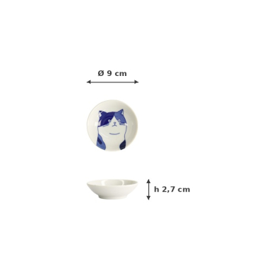 Sojasauce-Schale, Kawaii Cat Mike, Ø 9 x 2,7 cm, Art.-Nr. 22069