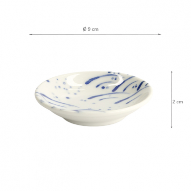 TDS, Soy Sauce Dish, Mixed Plates, Wave, Ø 9 x 2 cm, Item No. 22092