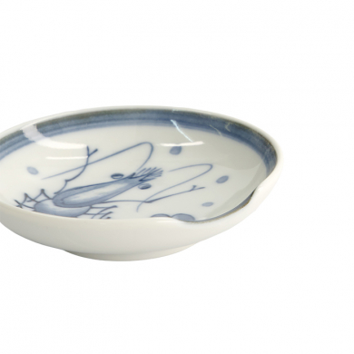 TDS, Mini Plate with Chopsticks Rest, Mixed Plates, Shrimp, Ø 9.4 x 2.3 cm, Item No. 22099