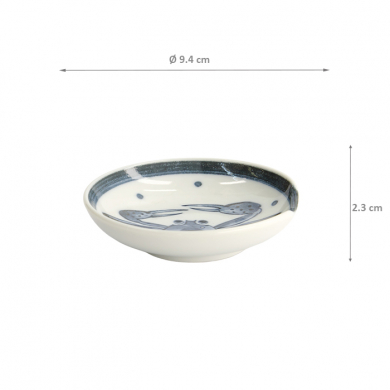 TDS, Mini Plate with Chopsticks Rest, Mixed Plates, Crab, Ø 9.4 x 2.3 cm, Item No. 22100