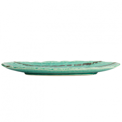 TDS, Oval Plate, Yamasaku Turquoise, 33 x 13.5 x 2 cm - Item No. 22103