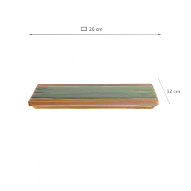 TDS, Large Plate, Ob Green/Brown, 26 x 12 cm, Item No. 22107