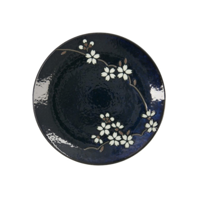 Plate Cobalt Blue Sakura, Porcelain, Ø 23.5 cm, Item No. 22115