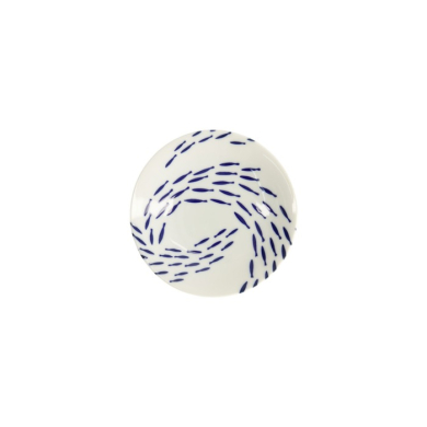 Teller Kawaii Fisch Blau/Weiß, Porzellan, Ø 13,7 × 2,4 cm, Art.-Nr. 22124
