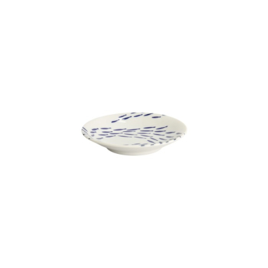 Teller Kawaii Fisch Blau/Weiß, Porzellan, Ø 13,7 × 2,4 cm, Art.-Nr. 22124