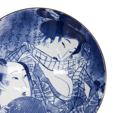 TDS, Bowl, Mixed Bowl Ukiyoe Shunga, Blue/White, Ø 24.5x7.5cm 1400 ml, Item No. 22175