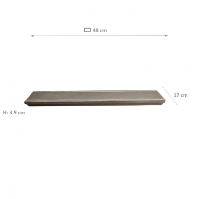 TDS, Large Plate, Ob Grey, 48 x 17 x 3.9 cm, Item No. 22187