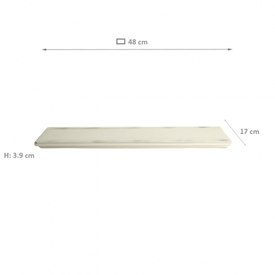 TDS, Large Plate, Ob White, 48 x 17 x 3.9 cm, Item No. 22188