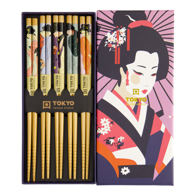 TDS, 5 Chopstick Giftset, Geisha, Item No. 22215