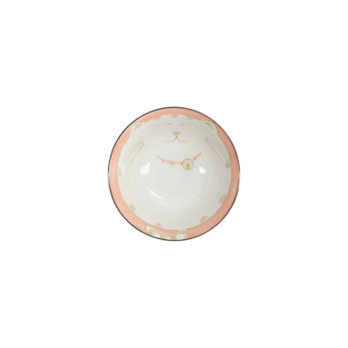 Tayo Bowl Kawaii Cat Neko Pink, Porcelain, Ø 13.5 × 6.8 cm, 300 ml, Item No. 2222