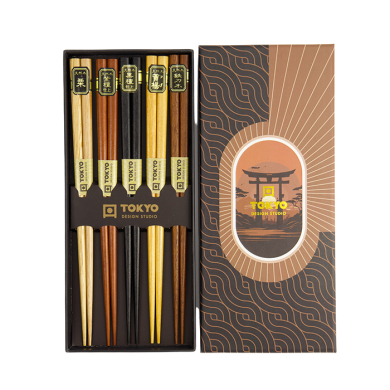 TDS, 5 Chopstick Giftset, Wood, Item No. 22234