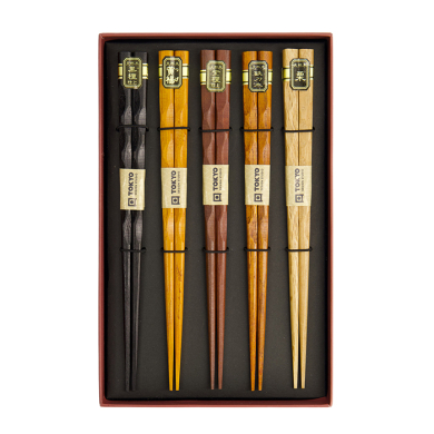 TDS, 5 Chopstick Giftset, Wood, Item No. 22238