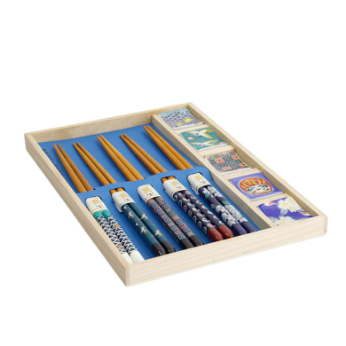 TDS, 5 Chopstick Giftset, Japan in Wooden Box, Item No. 22240