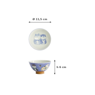 Reisschale Kawaii Multi Shiba-Dog, Porzellan, Ø 11,5 × 6 cm, 300 ml, Art.-Nr. 22248