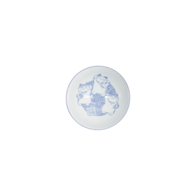 Reisschale Kawaii Karakusa Lucky Cat Blau, Porzellan, Ø 11,5 × 6 cm, 300 ml, Art.-Nr. 22250