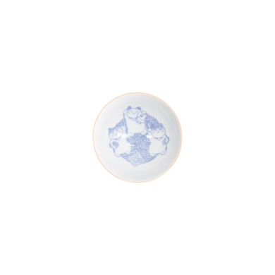 Rice Bowl Kawaii Karakusa Lucky Cat Orange, Porcelain, Ø 11.5 × 6 cm, 300 ml, Item No. 22251