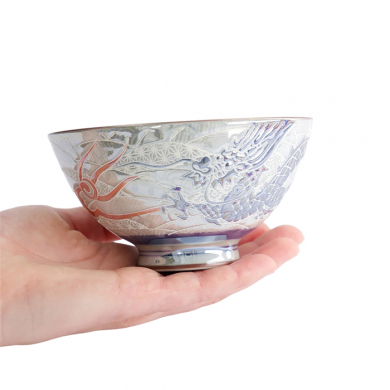 TDS, Rice Bowl, Kawaii Luster Dragon, Blue, Ø 11.5 x 6 cm 300 ml - Item No. 22253