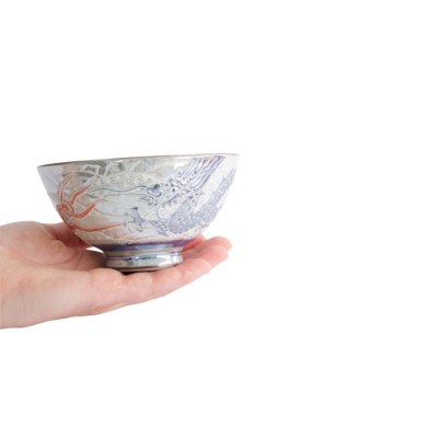 Rice Bowl Kawaii Luster Dragon Blue, Porcelain, Ø 11.5 × 6 cm, 300 ml, Item No. 22253