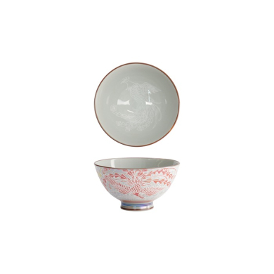 Tokyo Design Studio Reisschale Kawaii Luster Phoenix Rot, Porzellan, Ø 11,5 × 6 cm, 300 ml