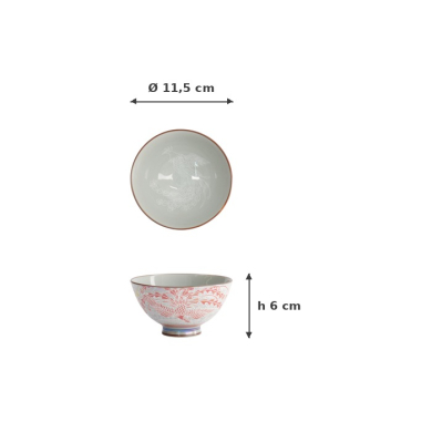 Reisschale Kawaii Luster Phoenix Rot, Porzellan, Ø 11,5 × 6 cm, 300 ml, Art.-Nr. 22255